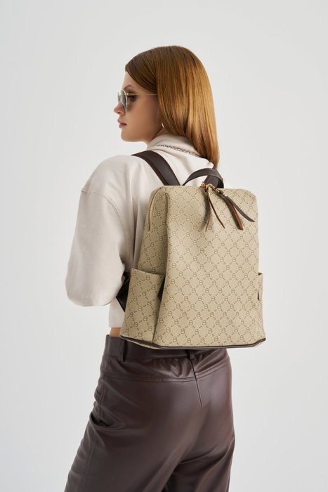 Lucky Bees Mochila 359 v2 - Crema y Marrón